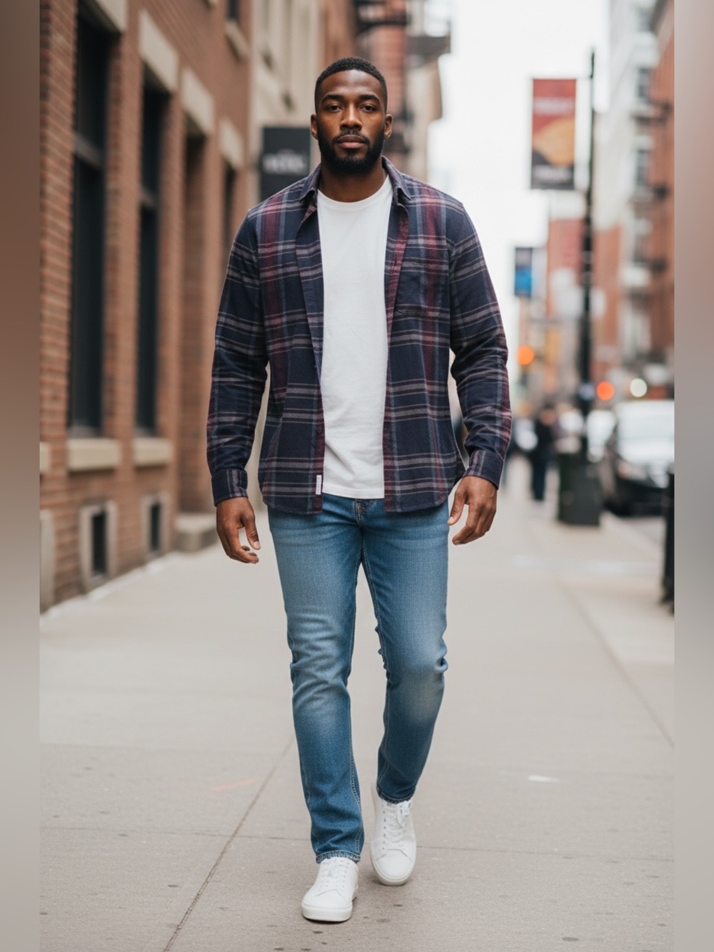 Lululemon Masons Peak Flannel Shirt Maroon Blue Plaid Button Down